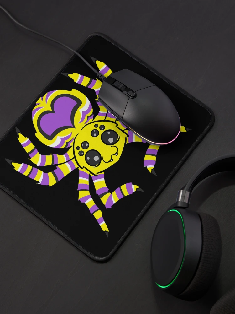 Thumbnail 4 of 5, Mouse Pad, Nonbinary Pride Spider designed and sold by JaxNaBox.