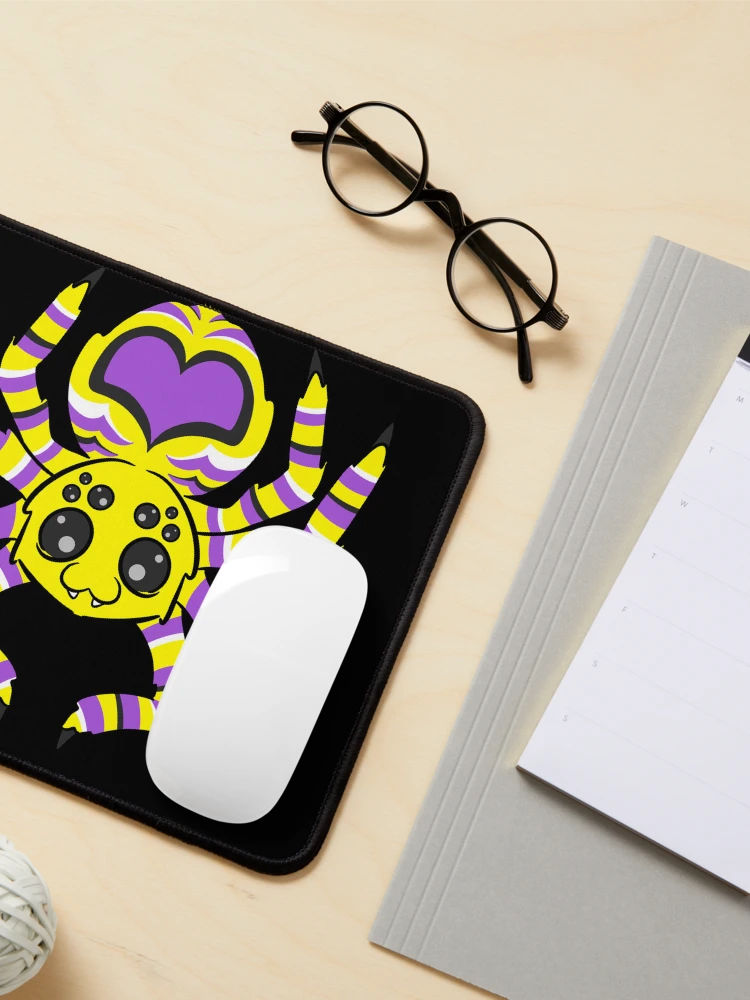 Thumbnail 3 of 5, Mouse Pad, Nonbinary Pride Spider designed and sold by JaxNaBox.