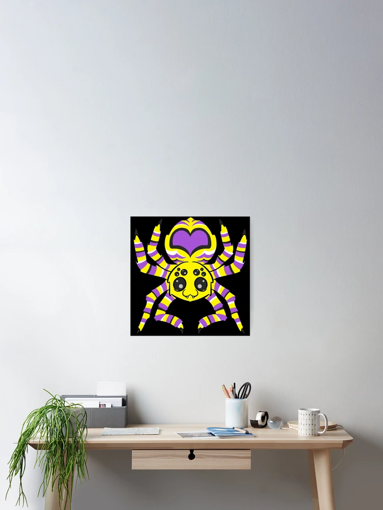 Thumbnail 2 of 3, Poster, Nonbinary Pride Spider designed and sold by JaxNaBox.