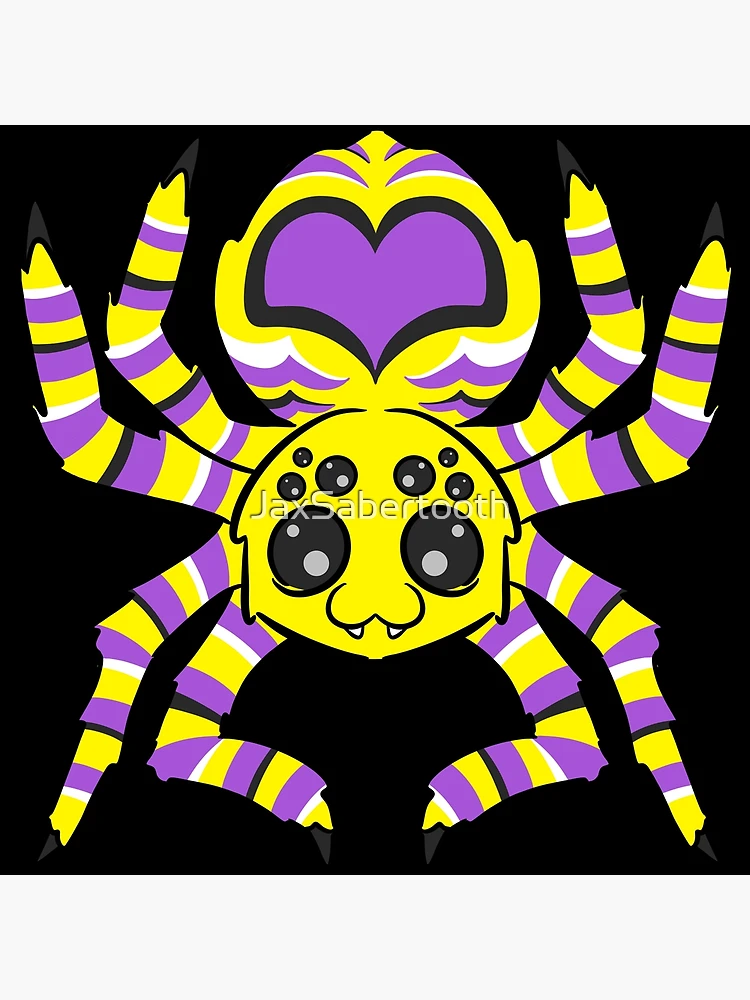 Thumbnail 3 of 3, Poster, Nonbinary Pride Spider designed and sold by JaxNaBox.
