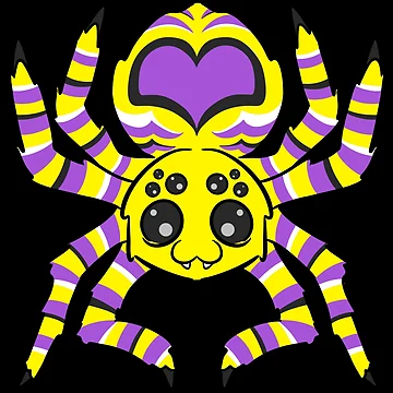 Artwork thumbnail, Nonbinary Pride Spider by JaxNaBox