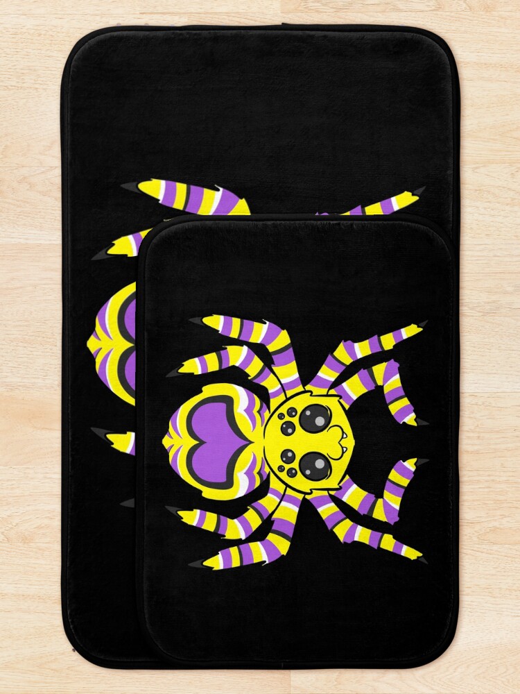 Thumbnail 5 of 6, Bath Mat, Nonbinary Pride Spider designed and sold by JaxSabertooth.