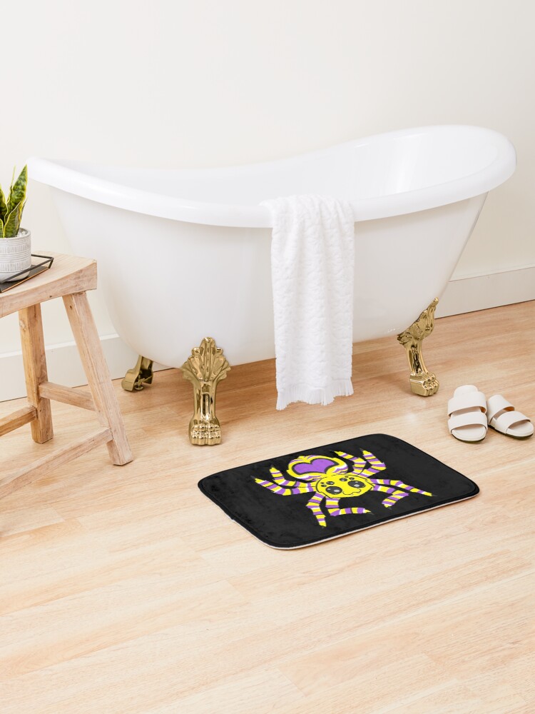 Thumbnail 2 of 6, Bath Mat, Nonbinary Pride Spider designed and sold by JaxSabertooth.