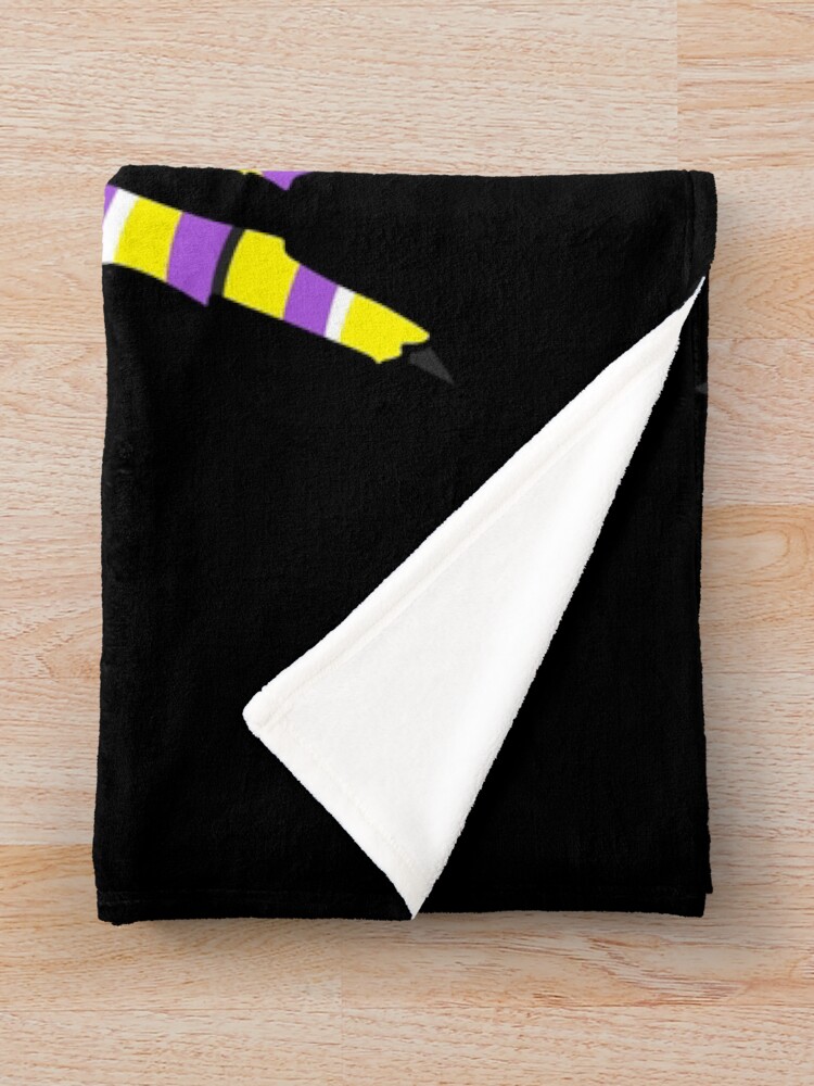 Thumbnail 3 of 6, Throw Blanket, Nonbinary Pride Spider designed and sold by JaxSabertooth.