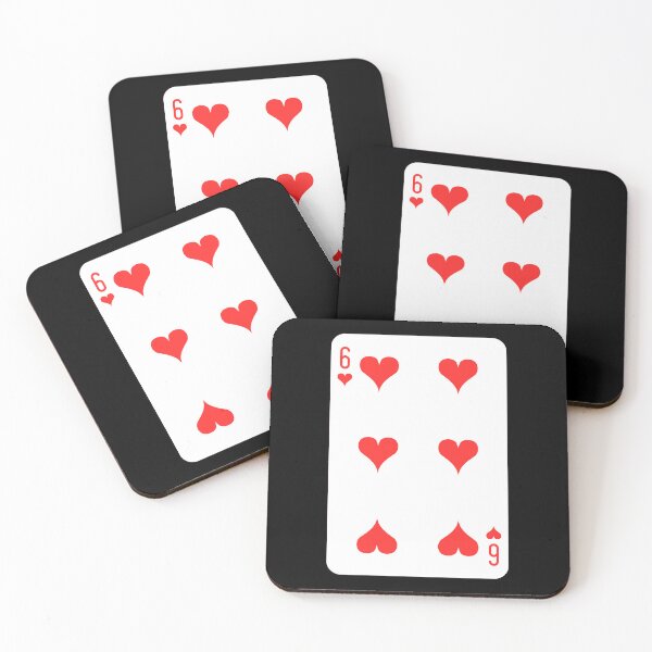 Item preview, 6 of hearts, deck of cards, card game designed and sold by Numbers-Art.