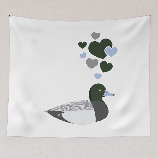 Item preview, Cute Bluebill Scaup Duck With Hearts designed and sold by eternallygifted.