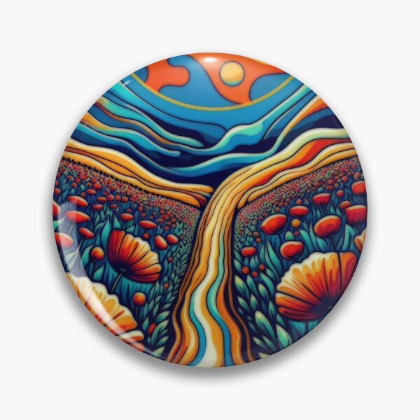 Item preview, Psychedelic Field Of Poppy Flowers designed and sold by BassHeadMomma.