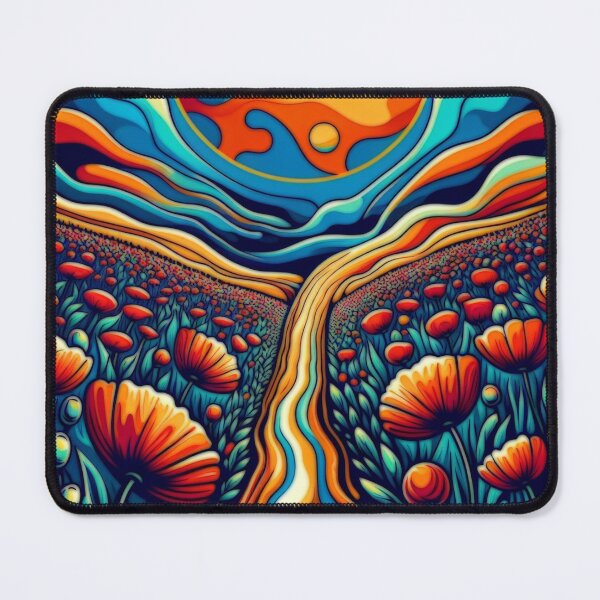 Item preview, Psychedelic Field Of Poppy Flowers designed and sold by BassHeadMomma.
