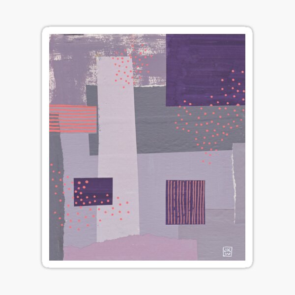 Purple, Grey and Orange Collage - Abstract Sticker
