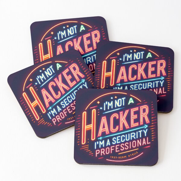 Item preview, I'm not a hacker I'm a Security Professional, typography, neon designed and sold by maxmaj.