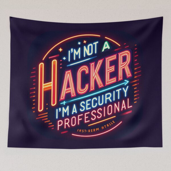 Item preview, I'm not a hacker I'm a Security Professional, typography, neon designed and sold by maxmaj.