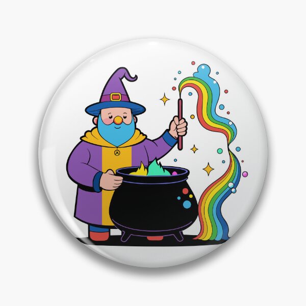 Item preview, Plump Rainbow Wizard Mixing Colorful Potions designed and sold by omerfdln34.
