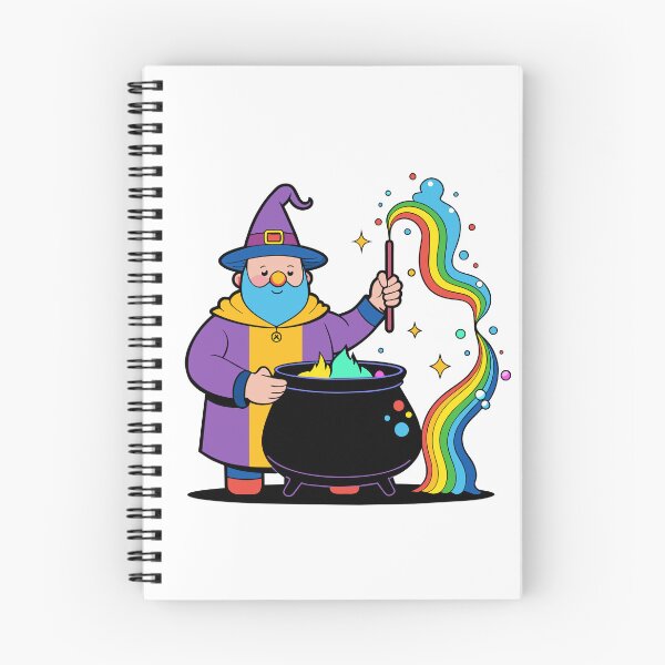 Item preview, Plump Rainbow Wizard Mixing Colorful Potions designed and sold by omerfdln34.