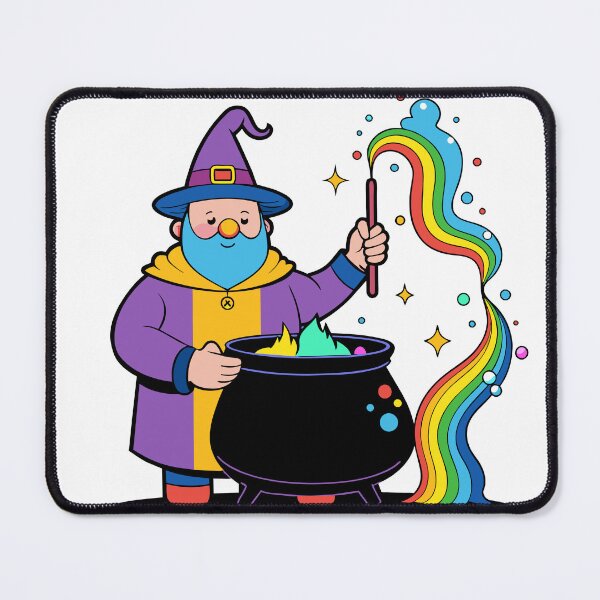 Item preview, Plump Rainbow Wizard Mixing Colorful Potions designed and sold by omerfdln34.