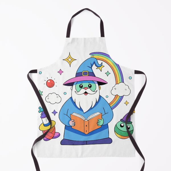 Item preview, Plump Rainbow Wizard Reading from an Ancient Book of Spells designed and sold by omerfdln34.