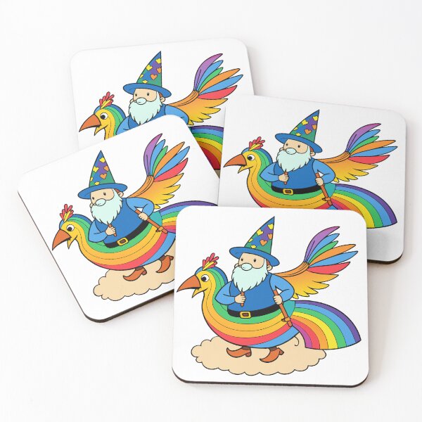 Item preview, Plump Rainbow Wizard Riding a Giant Bird designed and sold by omerfdln34.