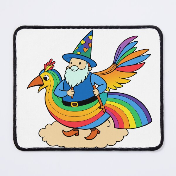 Item preview, Plump Rainbow Wizard Riding a Giant Bird designed and sold by omerfdln34.