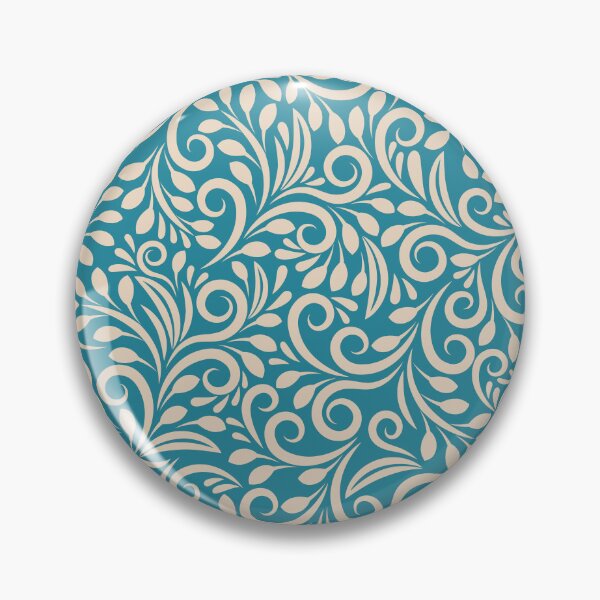 Item preview, Elegant Contour: Dark Cyan Seamless Floral Pattern designed and sold by hjian8219.
