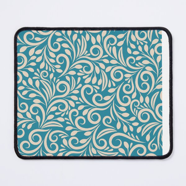 Item preview, Elegant Contour: Dark Cyan Seamless Floral Pattern designed and sold by hjian8219.