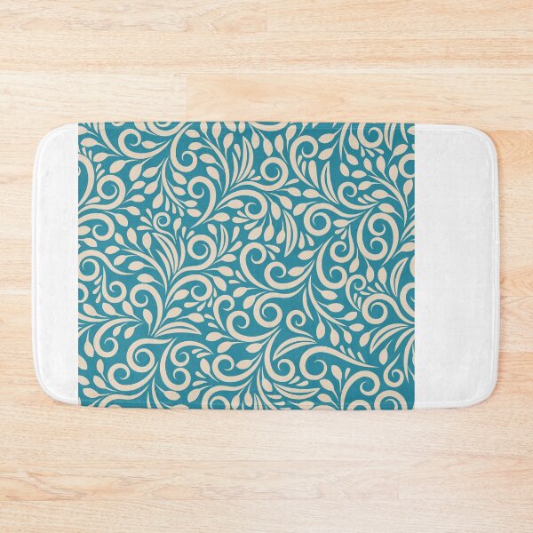 Item preview, Elegant Contour: Dark Cyan Seamless Floral Pattern designed and sold by hjian8219.