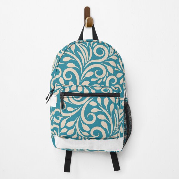 Item preview, Elegant Contour: Dark Cyan Seamless Floral Pattern designed and sold by hjian8219.