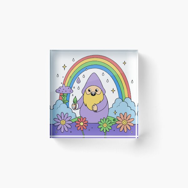 Item preview, Plump Rainbow Wizard Summoning a Gentle Rain Shower designed and sold by omerfdln34.