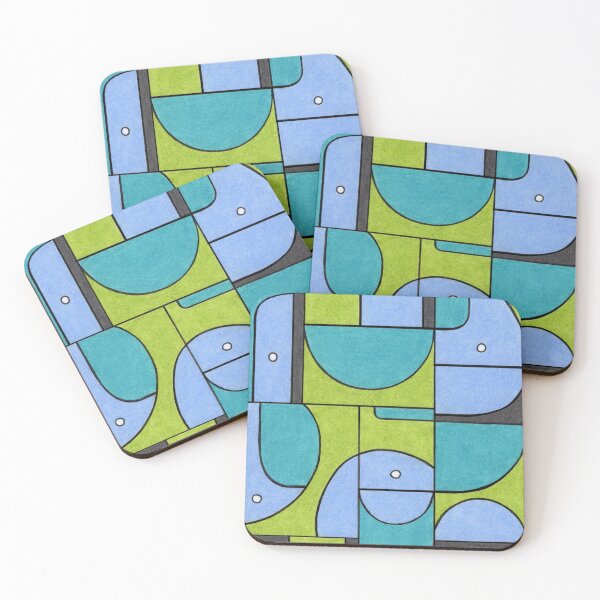 Item preview, Modern Geometric Abstract Art in Cool Tones designed and sold by TheJoeyStudio.