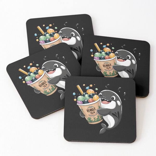 Item preview, Kawaii Orcas - Kawaii Orca with Bubble Tea designed and sold by DesignDoodleArt.