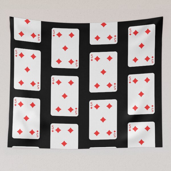 Item preview, 5 of diamonds, deck of cards, card game designed and sold by Numbers-Art.