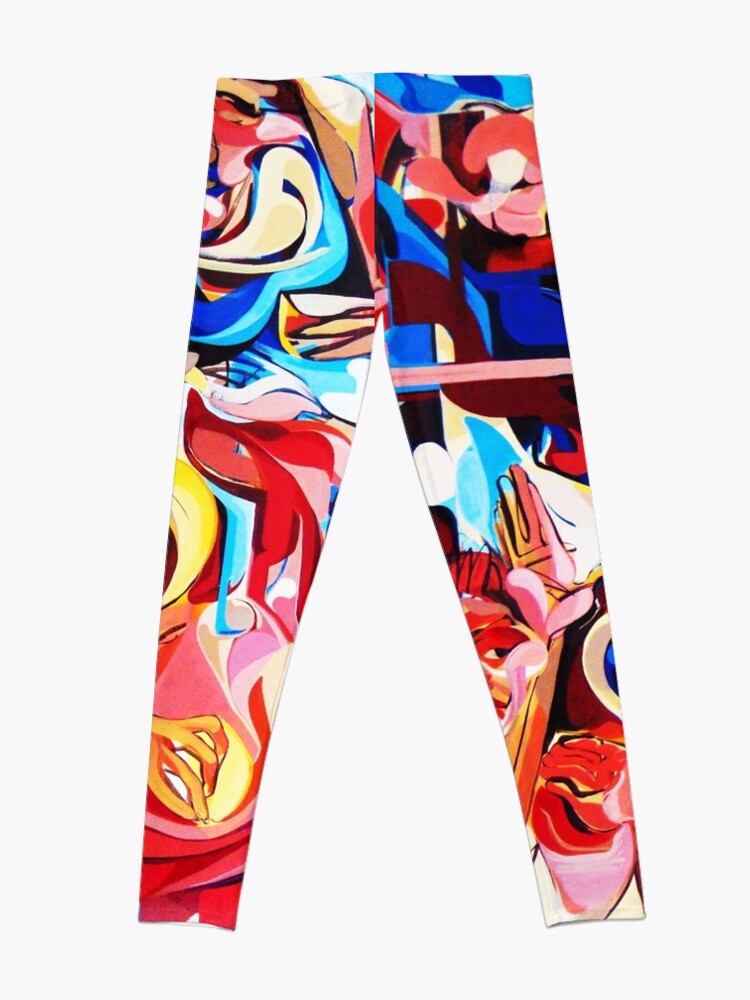 Alternate view of Expressive Abstract People Composition painting Leggings