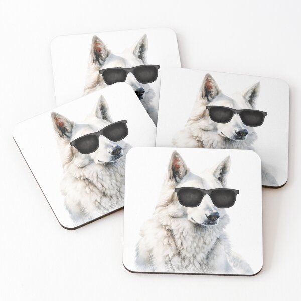 Item preview, Watercolor American White Shepherd Wearing Sunglasses designed and sold by TheAnimalZ00.