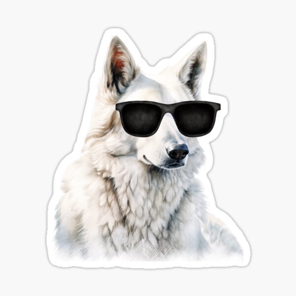 Item preview, Watercolor American White Shepherd Wearing Sunglasses designed and sold by TheAnimalZ00.