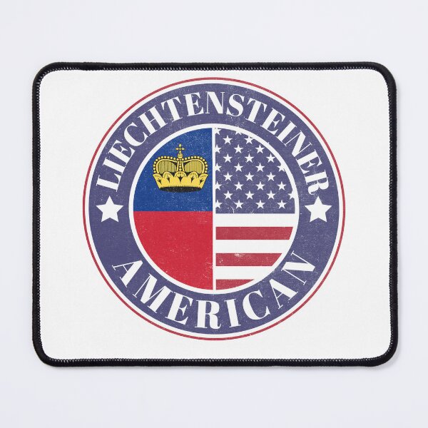 Item preview, Proud Liechtensteiner-American Badge - Liechtenstein Flag designed and sold by chrisrivait.