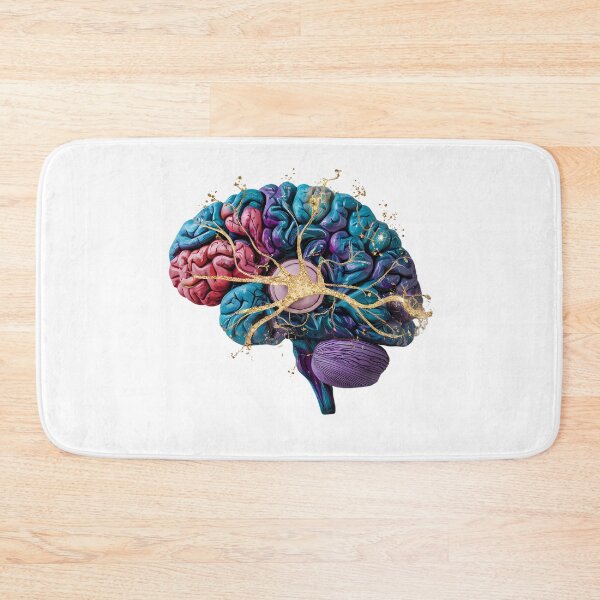 Item preview, Vibrant Brain Art - Golden Neural Brain Pathways Illustration designed and sold by WatermelonPink.