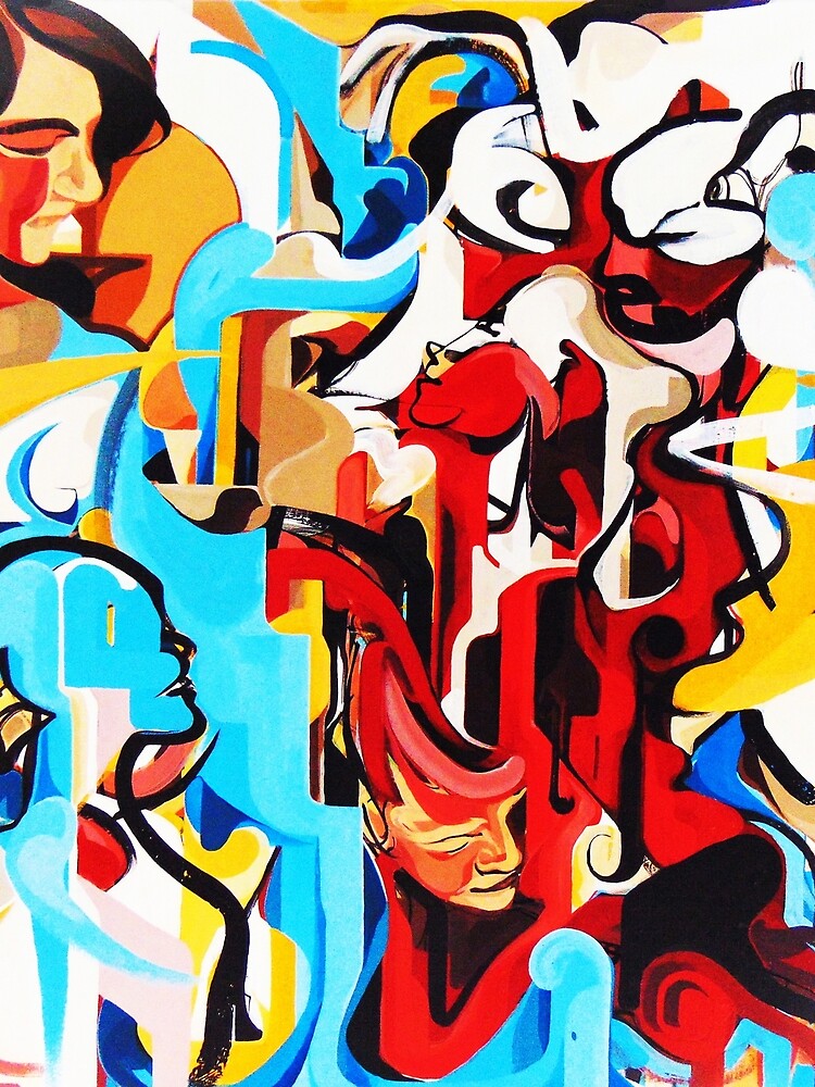 Expressive Abstract People Music Composition painting by CatarinaGarcia