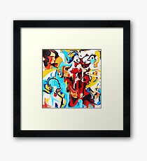 Expressive Abstract People Music Composition painting Framed Print