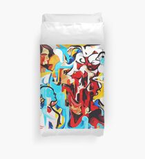 Expressive Abstract People Music Composition painting Duvet Cover