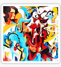 Expressive Abstract People Music Composition painting Sticker