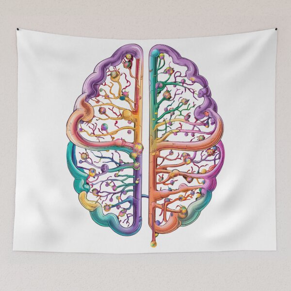 Item preview, Abstract Neural Pathways Art - Colorful Brain Illustration designed and sold by WatermelonPink.