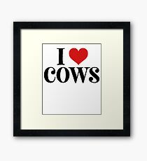 I Love Cows - Animals Jungle Barn Framed Print