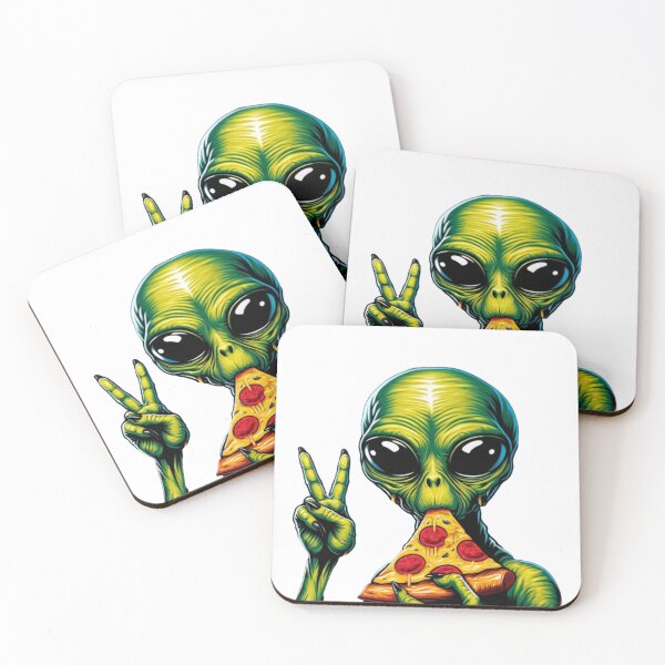 Artikelvorschau, Alien, das Pizza isst entworfen und verkauft von The People’s Punchline.