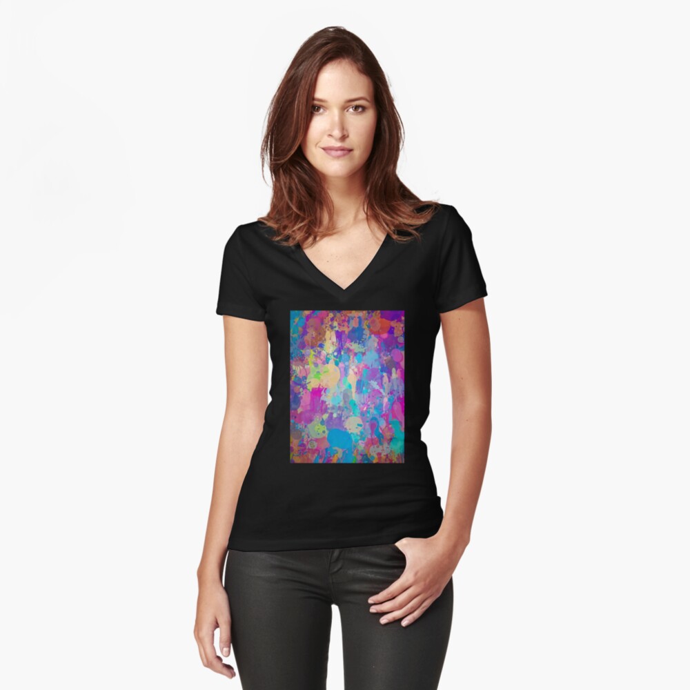 Item preview, Fitted V-Neck T-Shirt designed and sold by OneDayArt.