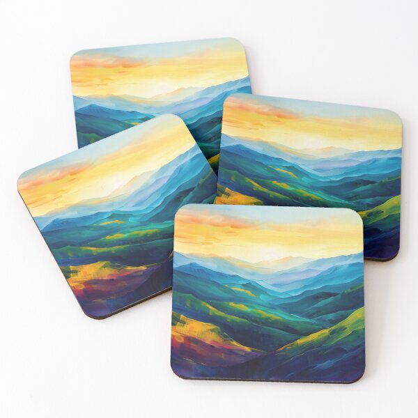 Item preview, Colorful Abstract Mountain Sunrise designed and sold by JedsOnline.