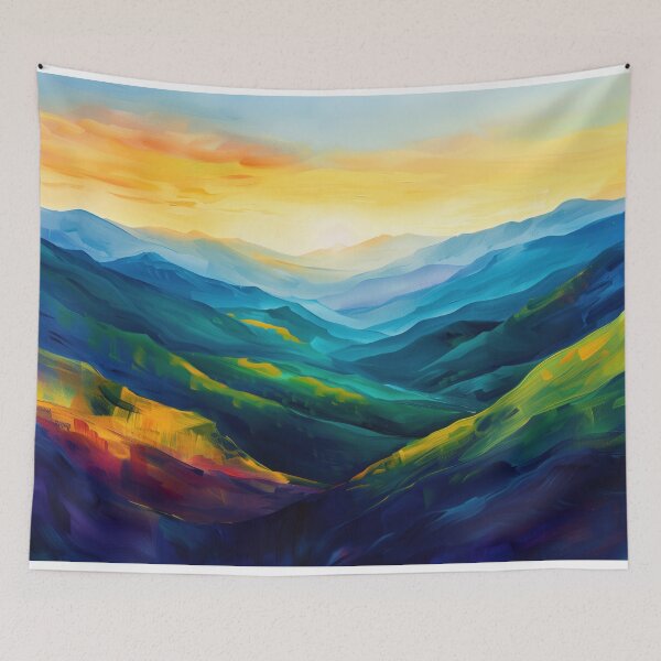 Item preview, Colorful Abstract Mountain Sunrise designed and sold by JedsOnline.