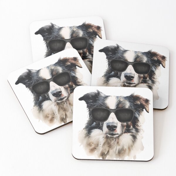 Item preview, Watercolor Border Collie Wearing Sunglasses designed and sold by TheAnimalZ00.