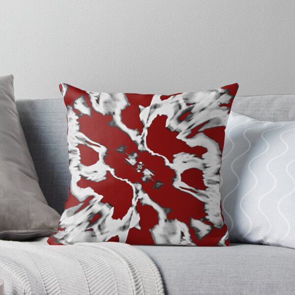 Item preview, Gray White Charcoal on Dark Red Abstract Flower designed and sold by ElasticPixels.
