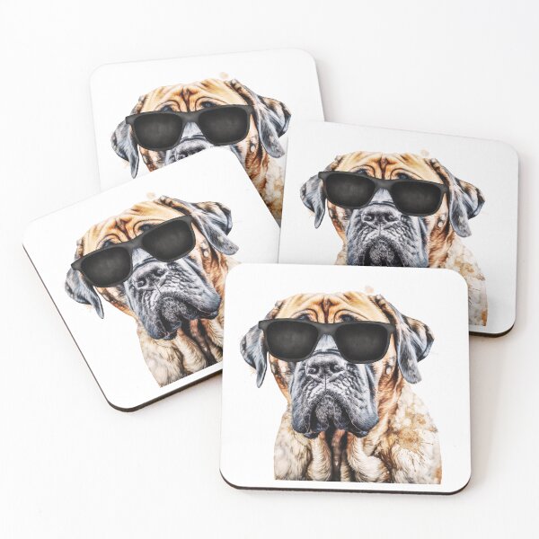 Item preview, Watercolor English Mastiff Wearing Sunglasses designed and sold by TheAnimalZ00.