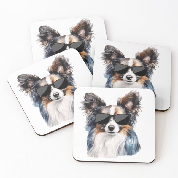 Item preview, Watercolor Papillon Wearing Sunglasses designed and sold by TheAnimalZ00.