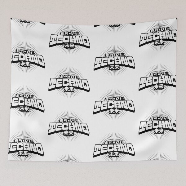 Item preview, TECHNO  - I Love Asian Text (white)  designed and sold by Discothreadz.