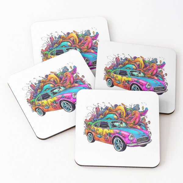 Item preview, Psychedelic Art Car | Colorful Retro Design | Artistic Automotive Art designed and sold by Epic--Art.